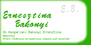 ernesztina bakonyi business card